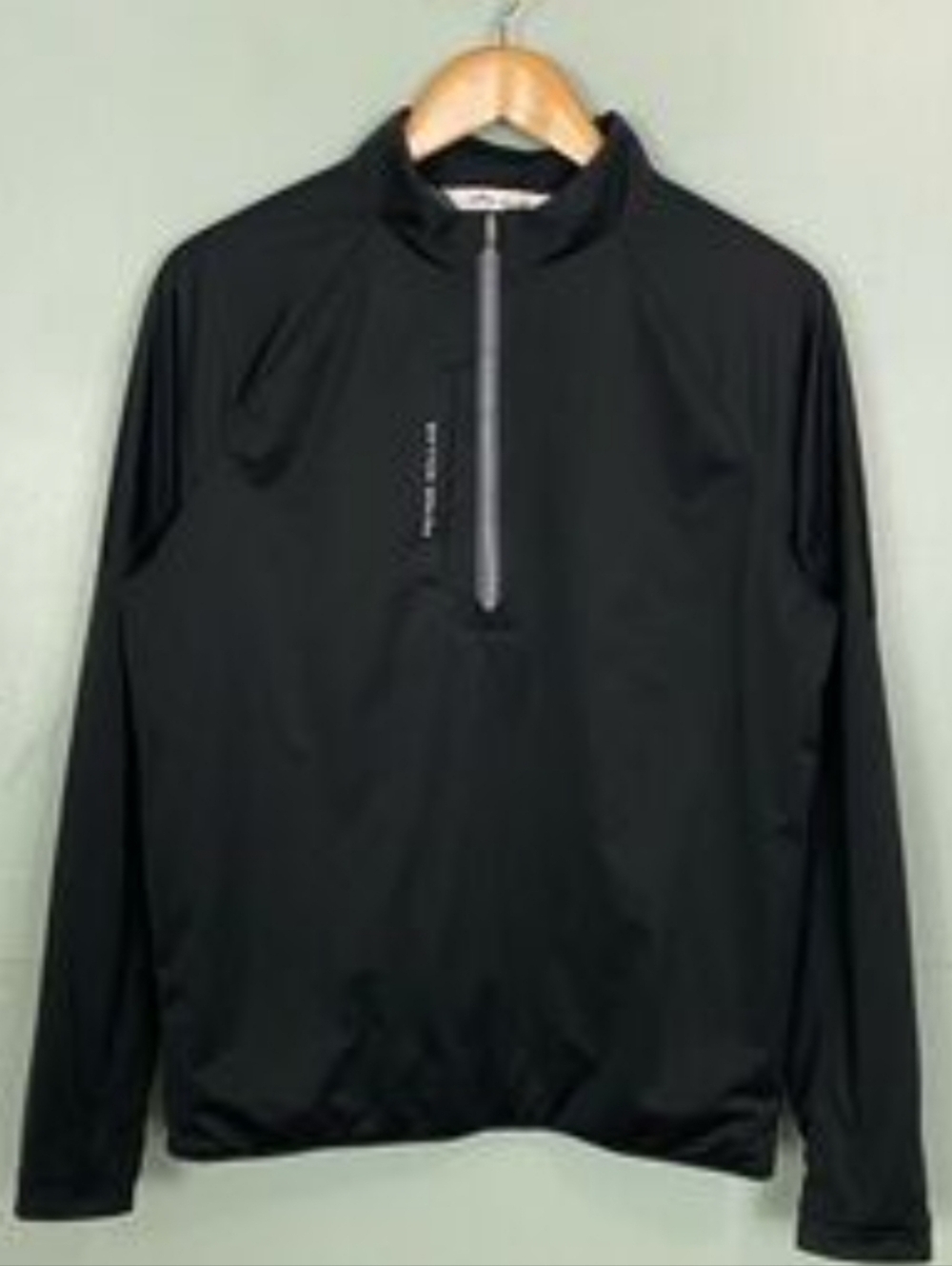 Peter Millar Sports Black Zip-Front Pullover